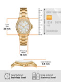 Michael Kors Everest Three-Hand Mother of Pearl White Dial Gold Steel Strap Watch For Women - MK7363