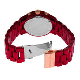 Michael Kors Runway Analog Chronograph Red Dial Red Steel Strap Watch for Women - MK7436