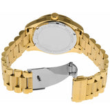 Michael Kors Lexington Three Hand Green Dial Gold Steel Strap Watch For Women - MK7449