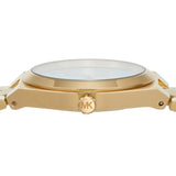 Michael Kors Lennox Analog Blue Dial Gold Steel Strap Watch for Women - MK7460