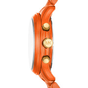 Michael Kors Runway Chronograph Limited Edition Orange Dial Orange Steel Strap Watch for - MK7477LE