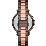 Michael Kors Maren Chronograph Brown Dial Two Tone Steel Strap Watch for Women - MK7496