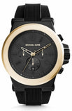 Michael Kors Dylan Chronograph Quartz Black Dial Black Rubber Strap Watch For Men - MK8383