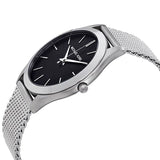 Michael Kors Slim Runway Analog Black Dial Silver Mesh Bracelet Watch For Men - MK8606