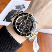Michael Kors Bayville Chronograph Black Dial Two Tone Steel Strap Watch For Women - MK8872
