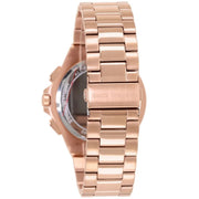 Michael Kors Lennox Chronograph Black Dial Rose Gold Steel Strap Watch For Men - MK8940