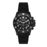 Michael Kors Everest Chronograph Black Dial Black Silicone Strap Watch For Men - MK8980