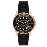 Michael Kors Everest Chronograph Black Dial Black Silicone Strap Watch For Men - MK9055