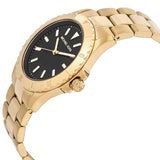 Michael Kors Everest Three-Hand Black Dial Gold Steel Strap Watch For Men - MK9078