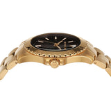 Michael Kors Everest Three-Hand Black Dial Gold Steel Strap Watch For Men - MK9078