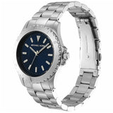 Michael Kors Everest Three-Hand Blue Dial Silver Steel Strap Watch For Men - MK9079