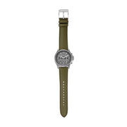 Michael Kors Pilot Chronograph Grey Dial Grey Leather Strap Watch for Men - MK9129