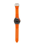 Michael Kors Maritime Three-Hand Analog Black Dial Orange Silicone Strap Watch for Men - MK9157