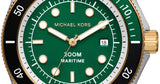 Michael Kors Maritime Analog Green Dial Black Silicone Strap Watch for Men - MK9158