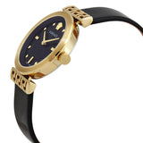 Versace Greca Meander Black Dial Black Leather Strap Watch for Women - VELW00420