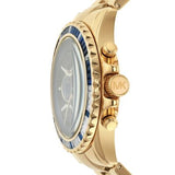 Michael Kors Everest Chronograph Blue Dial Gold Steel Strap Watch For Women - MK6971