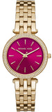 Michael Kors Darci Quartz Mother of Pearl Red Dial Gold Steel Strap Watch For Women - MK3583