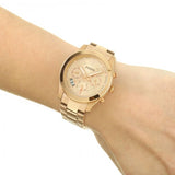 Fossil Boyfriend Multifunction Rose Gold Dial Rose Gold Steel Strap Watch for Women - ES3885