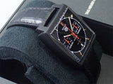 Tag Heuer Monaco Automatic Chronograph Black Dial Black Leather Strap Watch for Men - CBL2180.FC6497