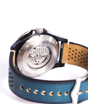 Fossil Crewmaster Sports Automatic Blue Dial Blue Leather Strap Watch for Men - ME3149