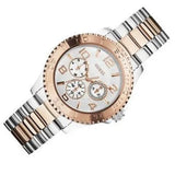 Guess BFF Multifunction Silver Dial Two Tone Steel Strap Watch for Women - W0231L5