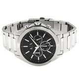 Armani Exchange Drexler Chronograph Black Dial Silver Steel Strap Watch for Men - AX2600