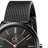 Calvin Klein Minimal Black Dial Black Mesh Bracelet Watch for Women - K3M22421