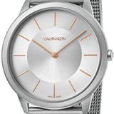 Calvin Klein Minimal Silver Dial Silver Mesh Strap Watch For Men - K3M521Y6