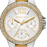 Michael Kors Camille Multifunction Silver Dial Two Tone Steel Strap Watch For Women - MK6982