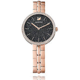 Swarovski Cosmopolitan Black Dial Rose Gold Steel Strap Watch for Women - 5517797