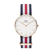 Daniel Wellington Classic Canterbury White Dial Two Tone NATO Strap Watch For Women - DW00100030