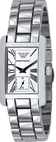Emporio Armani White Dial Silver Stainless Steel Watch For Women - AR0146