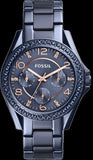 Fossil Riley Quartz Blue Dial Blue Steel Strap Watch for Women - ES4294