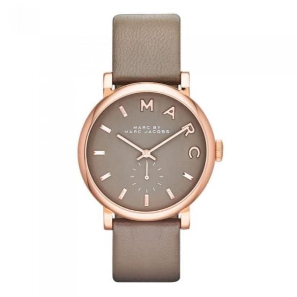 MARC BY JACOBS 腕時計 Marc Jacobs Baker Grey Dial Grey Leather Strap Watch for Women