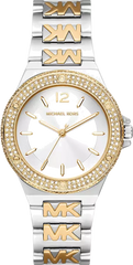 Michael Kors Lennox Three Hand Silver Dial Two Tone Steel Strap