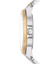 Michael Kors Lennox Three Hand Silver Dial Two Tone Steel Strap Watch For Women - MK7338