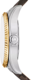 Michael Kors Lexington Silver Dial Brown Leather Strap Watch For Women - MK4745