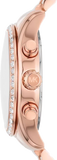 Michael Kors Lexington Chronograph Rose Gold Dial Rose Gold Steel Strap Watch for Women - MK7242