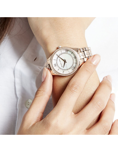 Michael Kors Lauryn Mother of Pearl Dial Rose Gold Steel Strap