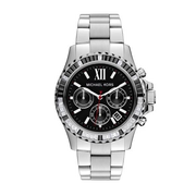 Michael Kors Everest Chronograph Black Dial Silver Steel Strap Watch For Women - MK5753