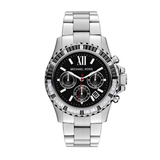 Michael Kors Everest Chronograph Black Dial Silver Steel Strap Watch For Women - MK5753