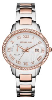Michael Kors Whitley Analog White Dial Two Tone Steel Strap Watch For Women - MK6228