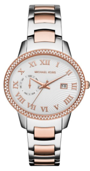 Michael Kors Whitley Analog White Dial Two Tone Steel Strap Watch For Women - MK6228