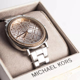 Michael Kors Nia Quartz Silver Dial Silver Steel Strap Watch For Women - MK3988