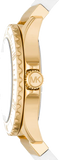 Michael Kors Everest Analog Gold Dial White Silicone Strap Watch For Women - MK7357