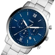 Fossil Neutra Chronograph Blue Dial Silver Steel Strap Watch for Men - FS5792