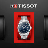 Jam Tangan Pria Tissot Gentlemen Powermatic 80 Silicium Blue Dial Silver Steel Strap - T127.407.11.041.00