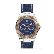 Guess Limelight Quartz Analog Blue Dial Blue Denim Strap Watch For Women - W0775l10
