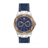 Guess Limelight Quartz Analog Blue Dial Blue Denim Strap Watch For Women - W0775l10