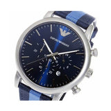 Emporio Armani Luigi Chronograph Quartz Blue Dial Blue Nylon Strap Watch For Men - AR1949